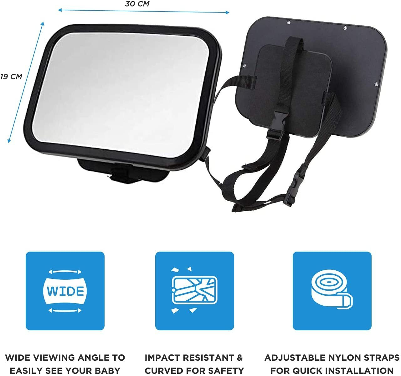 Zogeez XL Baby Car Mirror for Rear Facing Infant NEW!!