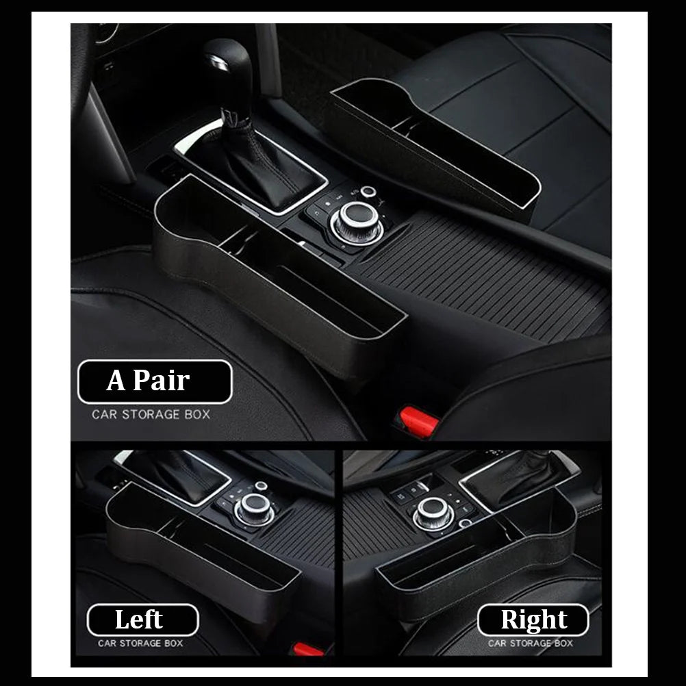 2 Pack Car Seat Gap Filler Organizer with Cup Holder Front Seat Organizer Storage Box