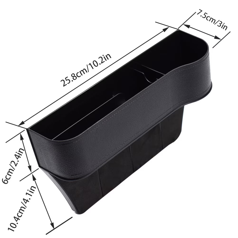2 Pack Car Seat Gap Filler Organizer with Cup Holder Front Seat Organizer Storage Box