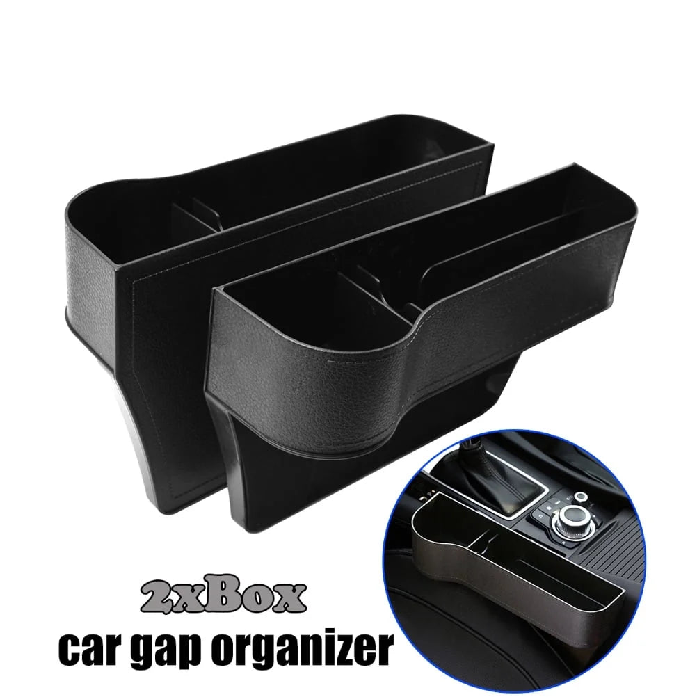 2 Pack Car Seat Gap Filler Organizer with Cup Holder Front Seat Organizer Storage Box