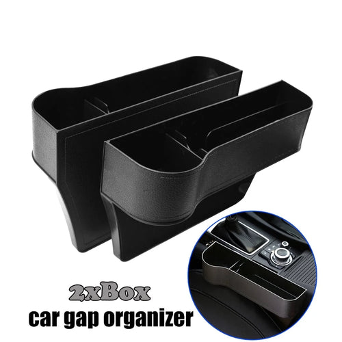 2 Pack Car Seat Gap Filler Organizer with Cup Holder Front Seat Organizer Storage Box